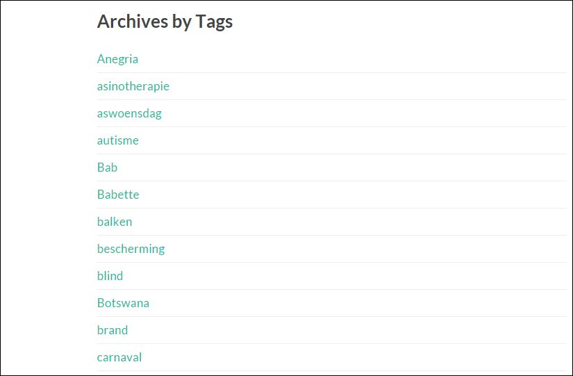 screenshot Archief ezelhof - tags